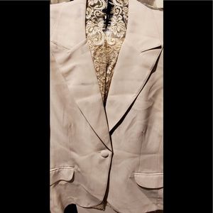 NWT VINTAGE PLAZA SOUTH PANTSUIT CREAM WITH LACE IN SUIT JACKET SIZE 14 (3 pces)
